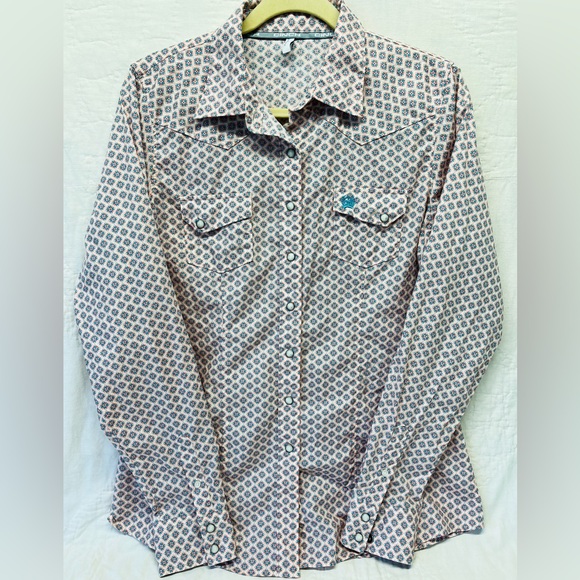 CINCH WOMEN'S LONG SLEEVE BUTTON-DOWN WESTERN SHIRT, Size L - Picture 1 of 7